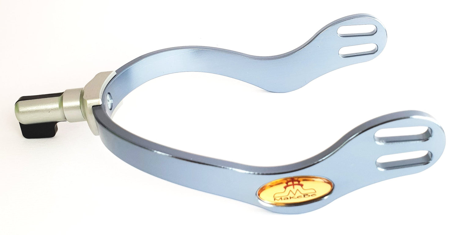 Spur with hammer head final interchangeable kit | final interchangeable kit | final interchangeable | spur | technical | Makebe | equestrian | riding | horse | combinations of terminals | terminals | Lightweight | Durable | Ergonomic | light blue |