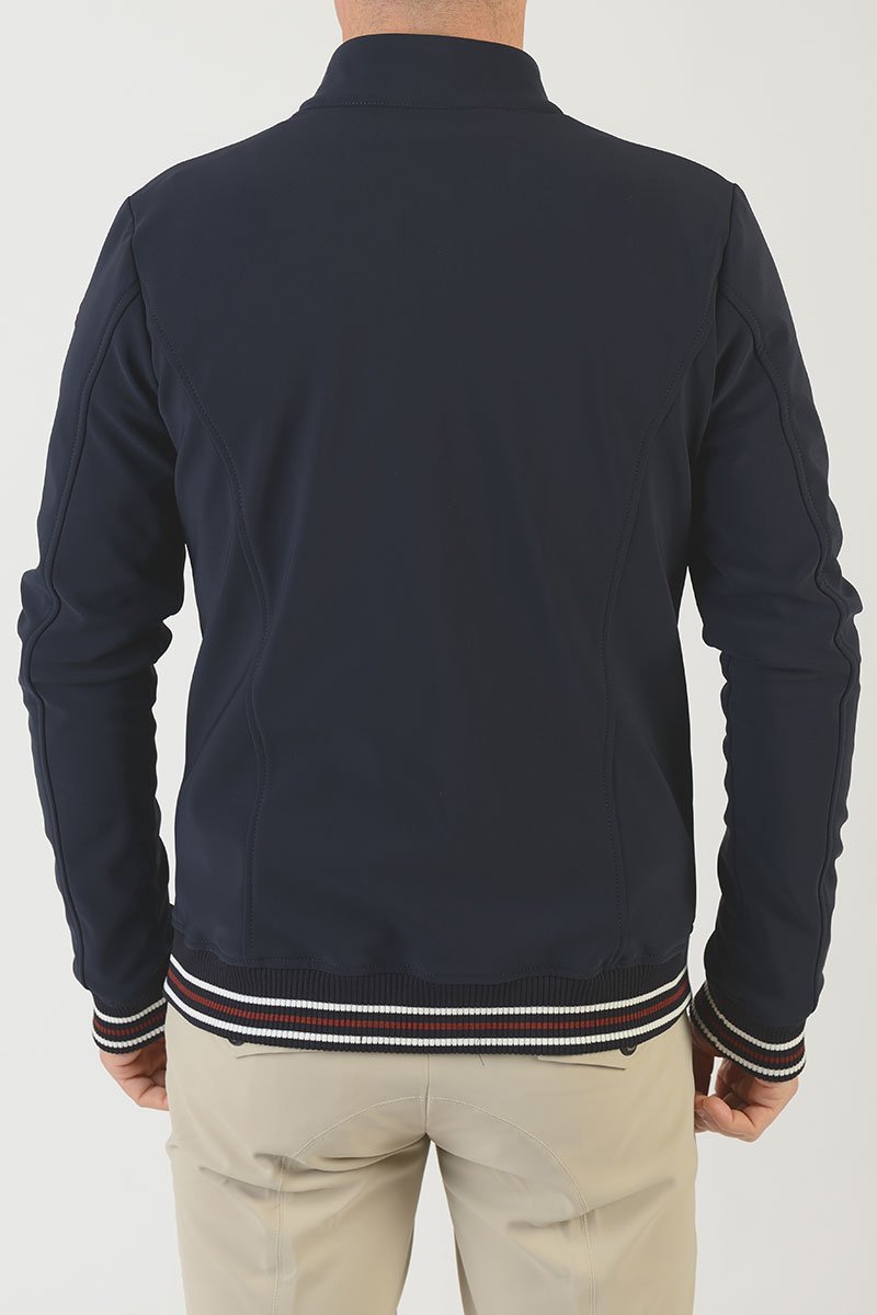 Men bomber | technical fabric | man bomber | model NICK | clothing | Makebe | equestrian | leisure time | blue |