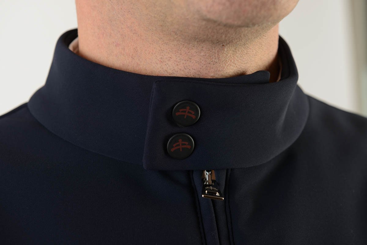 Men bomber | technical fabric | man bomber | model NICK | clothing | Makebe | equestrian | leisure time | blue |