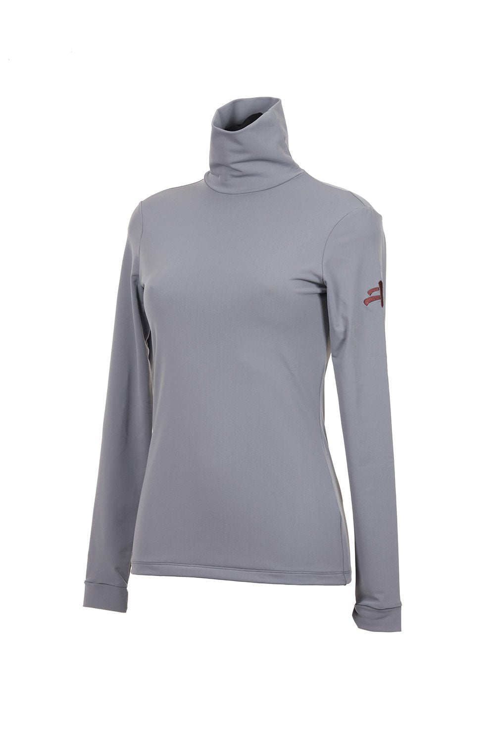 KATHERINE | ladies shirt short sleeve | breathable stretch | short sleeves shirt | short sleeves riding shirt | lady shirt | lady riding shirt | riding shirt | ladies riding shirt | lady riding polo shirt | comfort of movement | Makebe | clothing | equestrian | riding | technical material | made in Italy | elegance | grey |