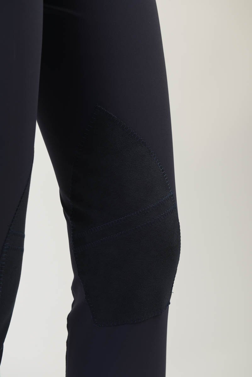 Ladies breeches | lady breeches | equestrian | riding breeches | clothing | alcantara grip | model AUDREY | Makebe | made in Italy | comfort of movement | grip | technical materials | blue |