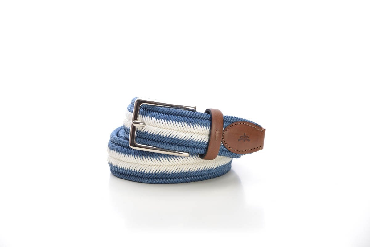 Men Elastic Linen Belt | man belt | elastic belt | clothing | fashion accessories | riding clothing | leisure time | elegance | sport | equestrian | belt | light blue |