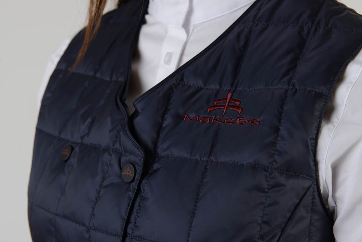 Ladies jacket | lady jacket | Body Warmer | model LADYBIRD | Makebe | clothing | equestrian | leisure time | sleeveless | padded | Made in Italy | blue