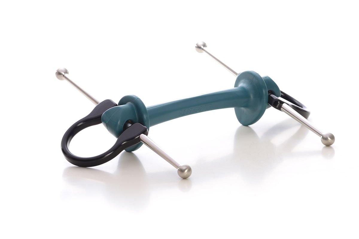 Full Cheek Long Bit | Makebe | Limobits | Technical | Thermoplastic elastomer | aluminium | stainless steel | out of solid | FEI approved | full cheeck long arms | medium hardenss | black