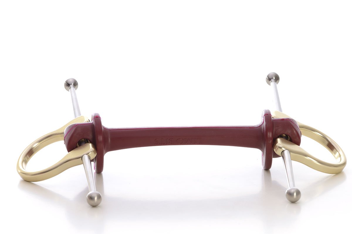 Full Cheek Long Bit | Makebe | Limobits | Technical | Thermoplastic elastomer | soft hardenss | gold | aluminium | stainless steel | out of solid | FEI approved | full cheeck long arms | gold