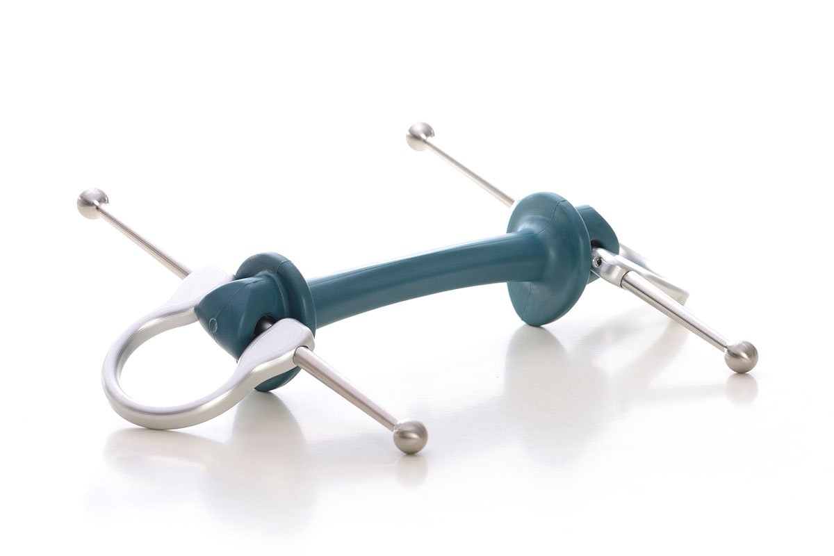 Full Cheek Long Bit | Makebe | Limobits | Technical | Thermoplastic elastomer | aluminium | stainless steel | out of solid | FEI approved | full cheeck long arms | medium hardenss | silver