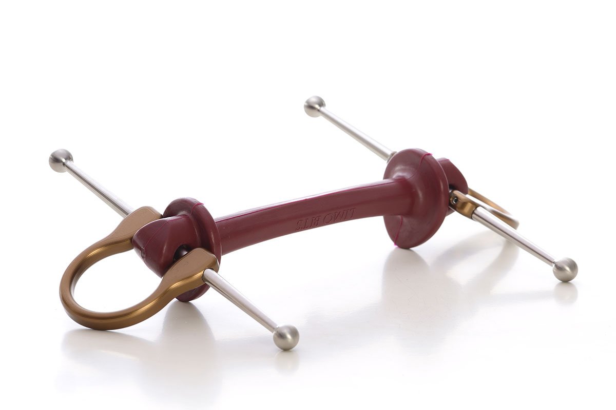 Makebe | Limobits | Full Cheek Long Bit | Makebe | Limobits | Technical | Thermoplastic elastomer | aluminium | stainless steel | out of solid | FEI approved | full cheeck long arms | soft hardenss | bronze