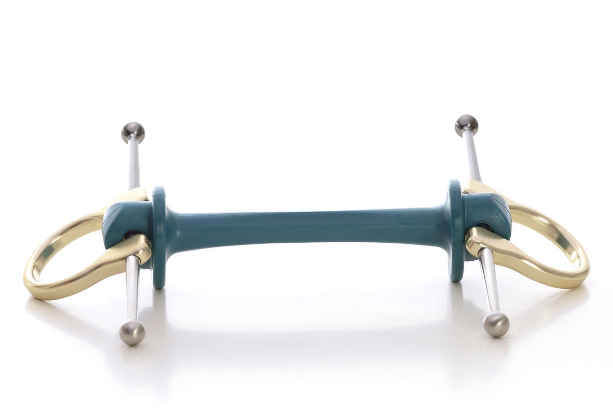 Makebe | Limobits | Full Cheek Long Bit | Makebe | Limobits | Technical | Thermoplastic elastomer | medium hardenss | gold | aluminium | stainless steel | out of solid | FEI approved | full cheeck long arms