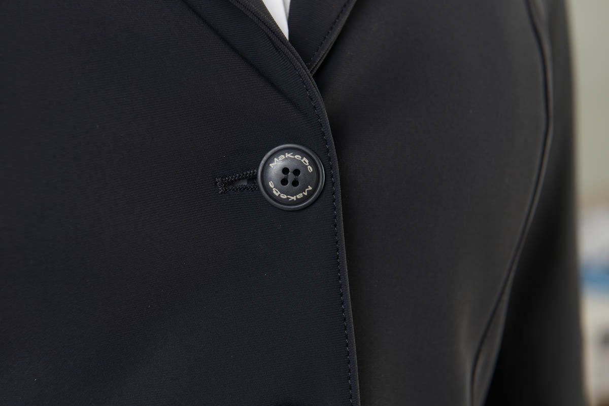 Lady horse riding jacket | model ALTEA | tech fabric | technical materials | technical fabric | riding | equestrian | Makebe | Made in Italy | clothing | jacket | riding jacket | free movememt system | comfort | comfort of movements | elastic materials | riding elastic jacket | elegance | black |