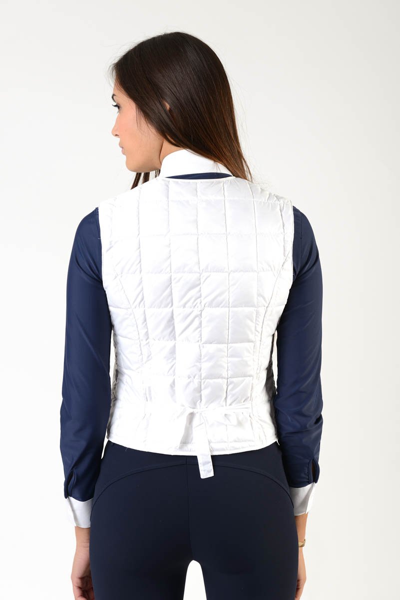 Ladies jacket | lady jacket | Body Warmer | model LADYBIRD | Makebe | clothing | equestrian | leisure time | sleeveless | padded | Made in Italy | white