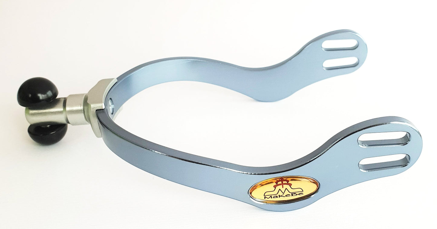 Spur with roller ball interchangeable kit | final interchangeable kit | final interchangeable | spur | technical | Makebe | equestrian | riding | horse | combinations of terminals | terminals | Lightweight | Durable | Ergonomic | light blue |