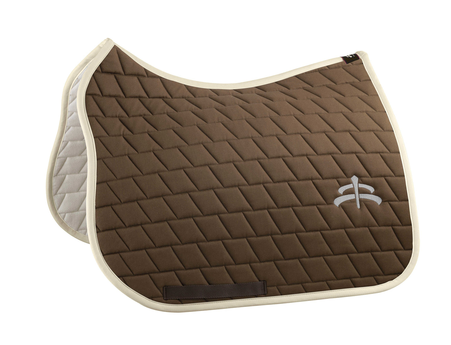 Dressage carded saddle pad with Makebe logo