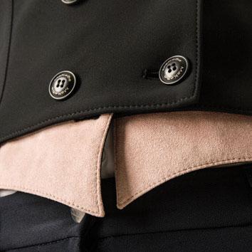 Ladies Frac | alcantara tips | alcantara flaps | frac | riding | dressage | Makebe | clothing | equestrian | Made in Italy | comfort | elegance | colors |