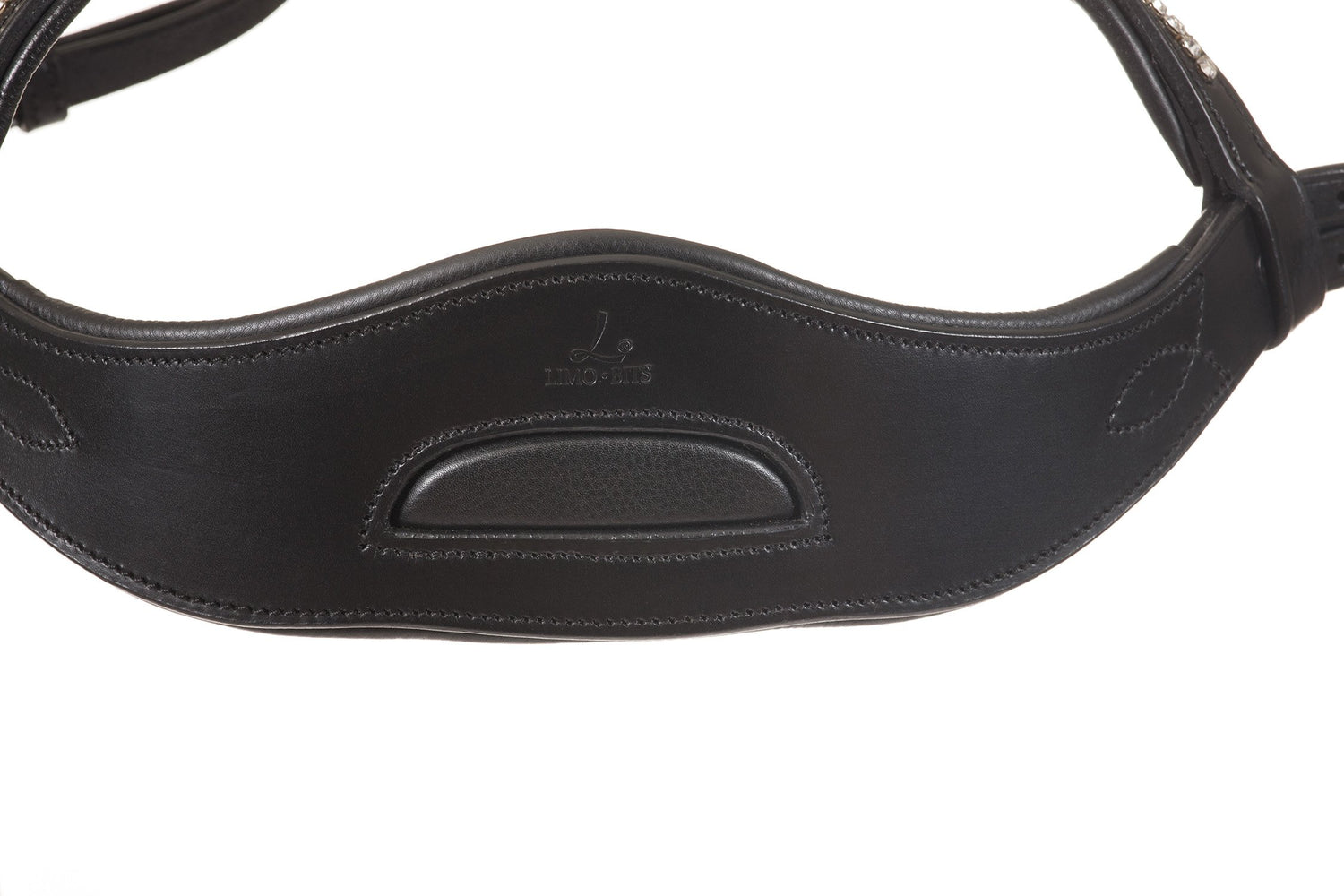 Leather dressage bridle | black leather | beautiful | bowband | decorated with brilliant zircons | Makebe | riding accessories | horse accessories | leather riding accessories | equestrian | riding | bridles | 