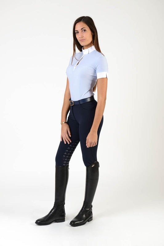 polo shirt | technical fabric | cotton | technical materials | light blue