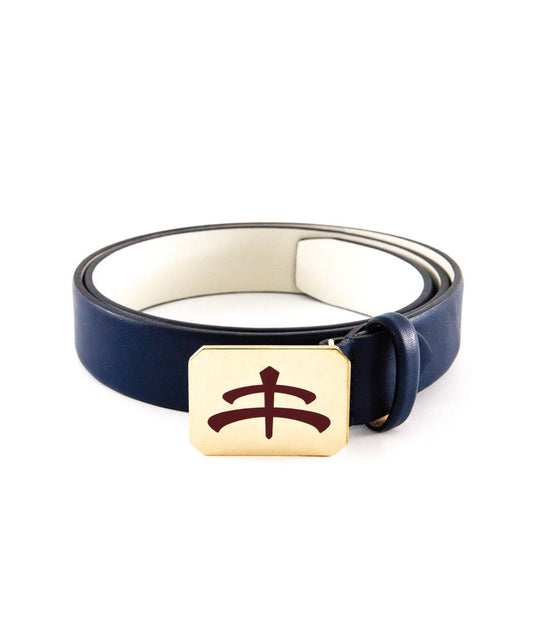 Luxy Glaze Belt | Leather Nappa and brass | leather belt | brass | Makebe | equestrian | fashion accessories | riding accessories | belt | elegance | blue |